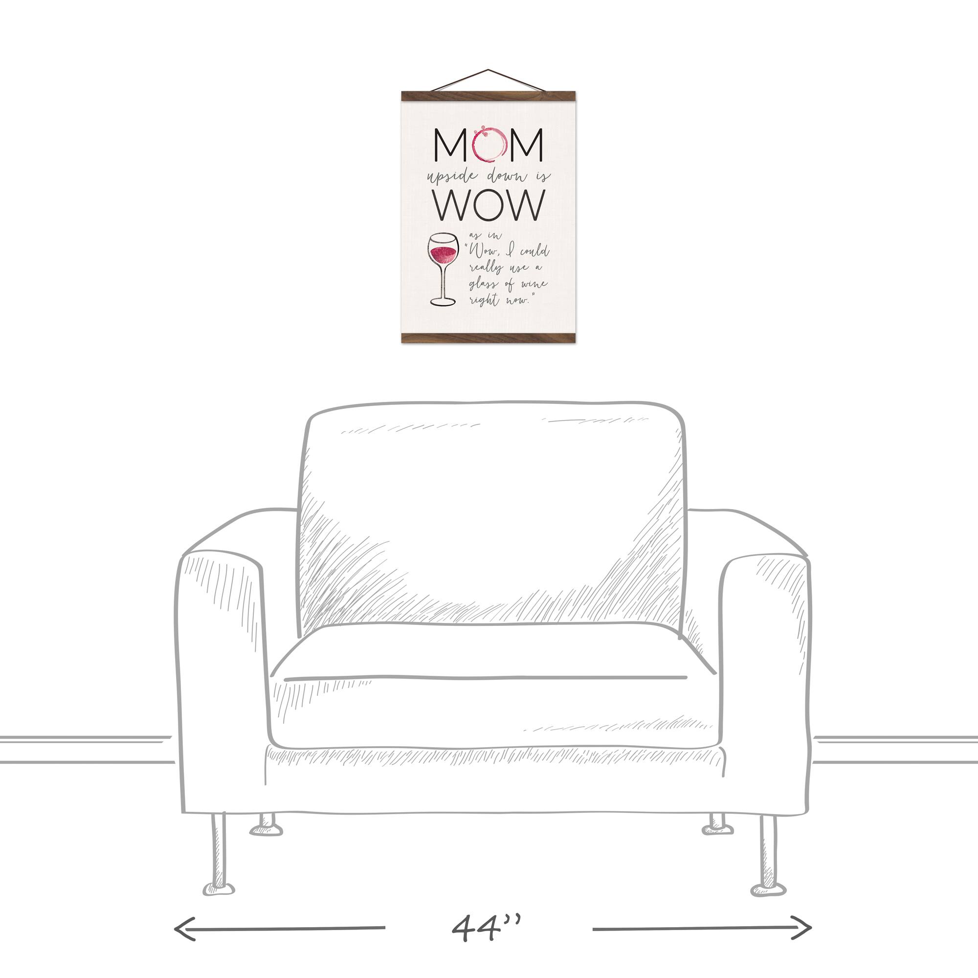 Mom Deserves Some Wine Teak Hanging Canvas